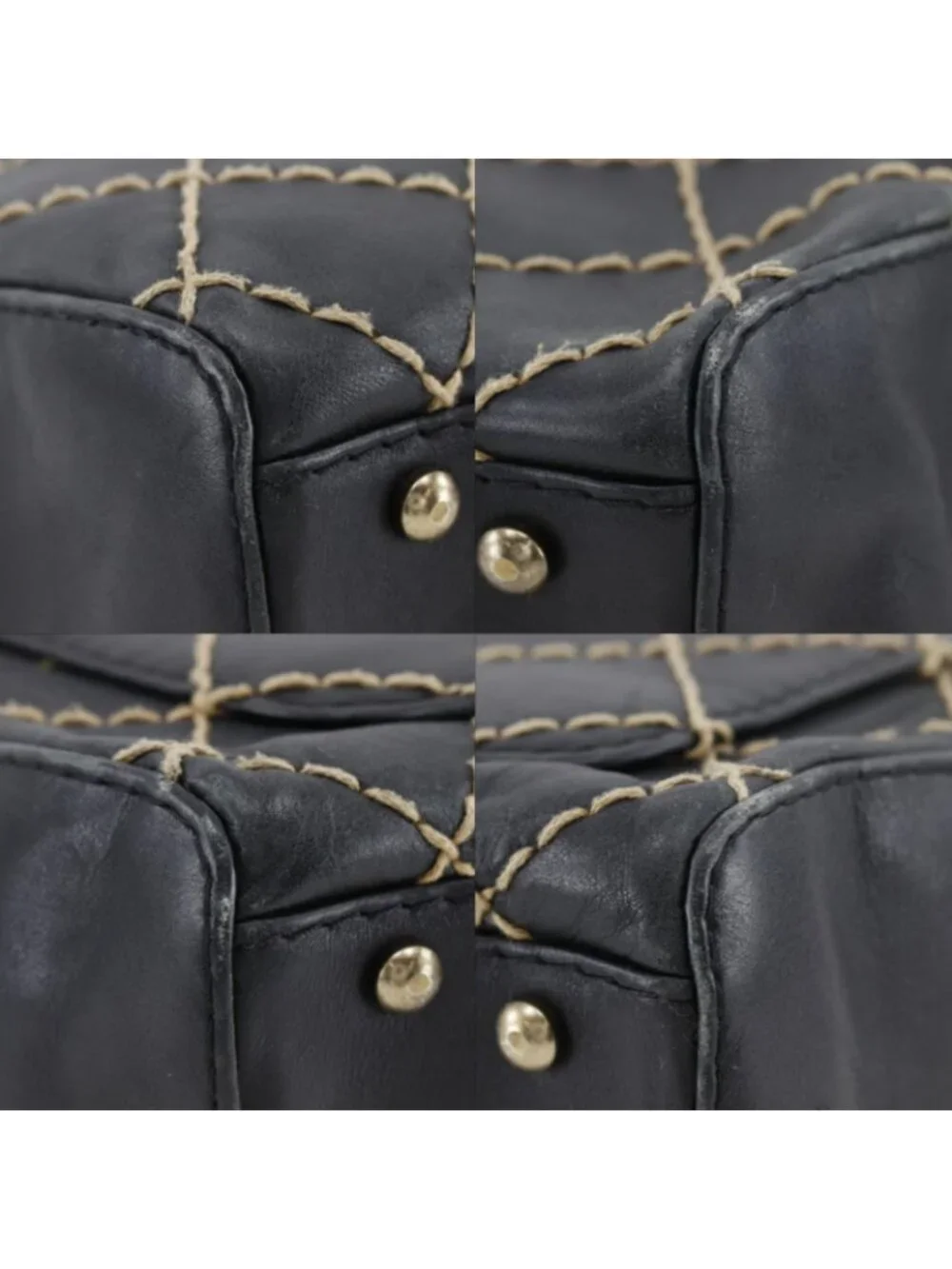 Chanel Wild Stitch CC Logo Calf Black Handbag